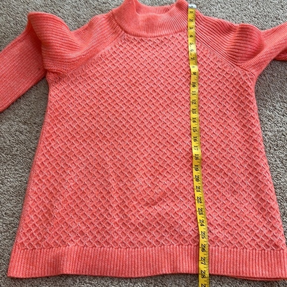 Talbots plus 1X orange mock neck knit sweater. - Picture 7 of 9